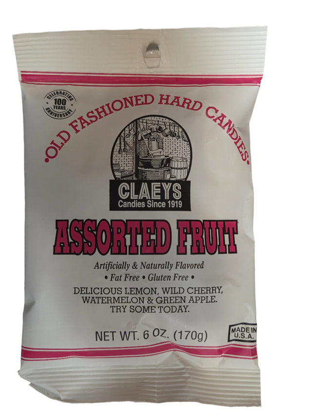 Claeys Assorted Fruit Candy Drops Peg Bag