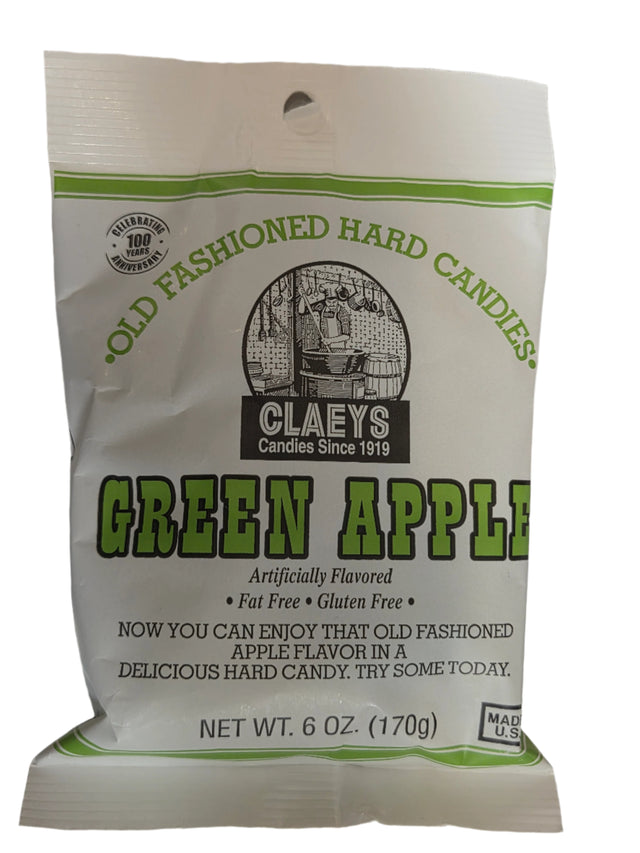 Claeys Green Apple Candy Drops Peg Bag