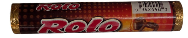 Glossy red and gold Rolo Candy Roll bar