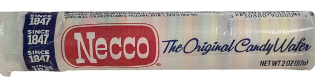 Necco Wafers Assorted Candy Roll with original white candy stick