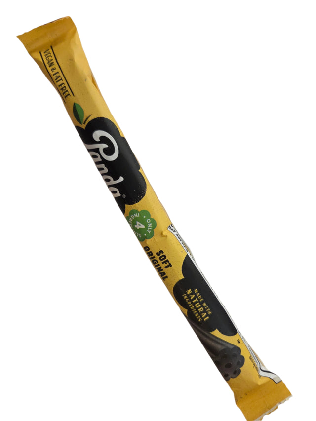 Panda Black Licorice Bar with yellow and black packaged panda soft ice cream stick