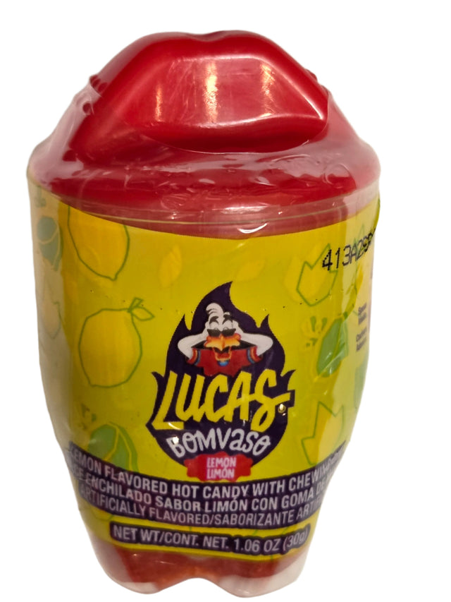 Lucas Bomvaso Lemon Candy in taco-shaped cup