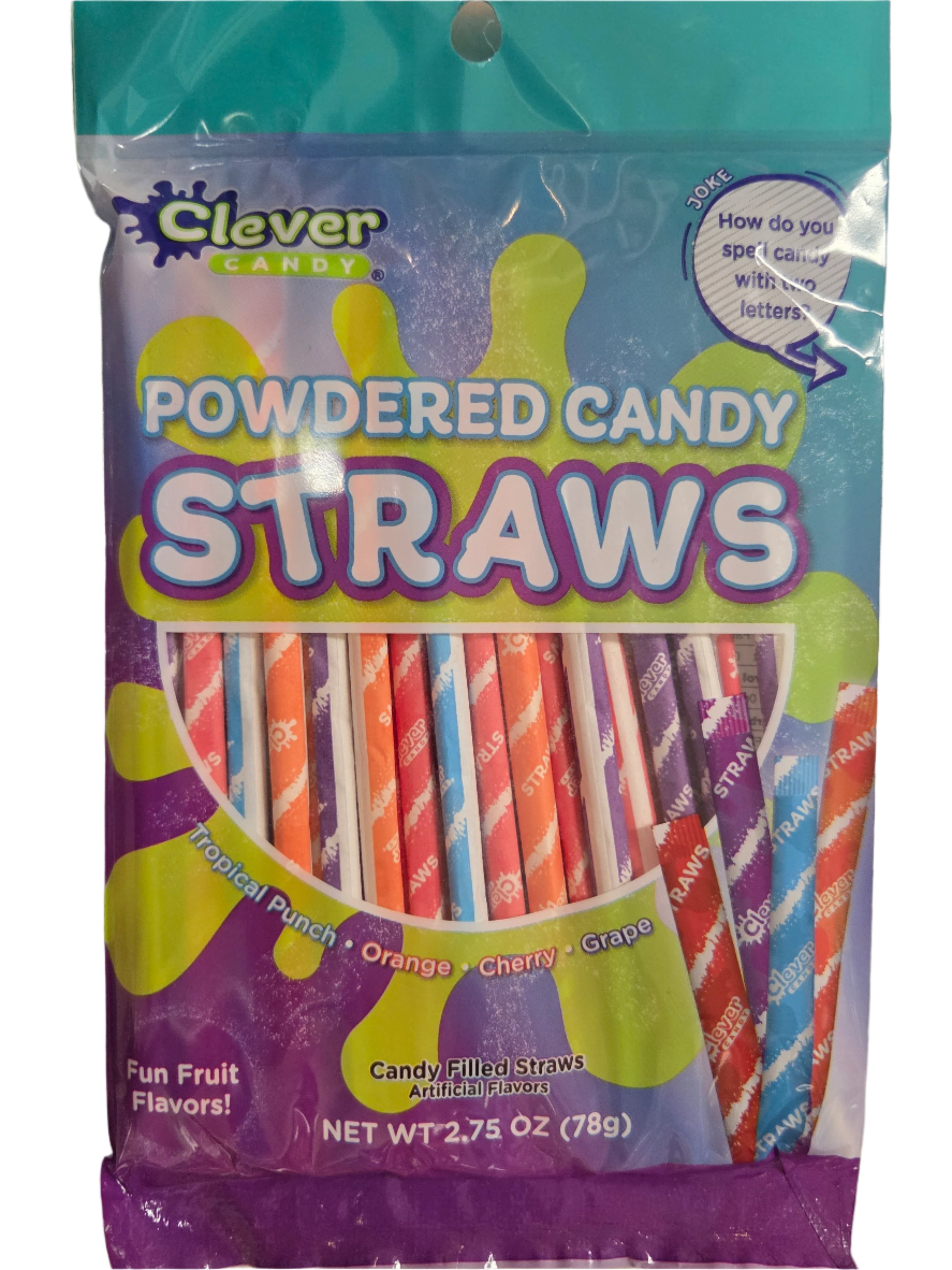 Powdered Candy Straws Peg Bag