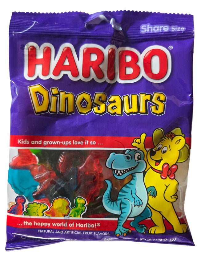 Haribo Dinosaur Gummies Peg Bag