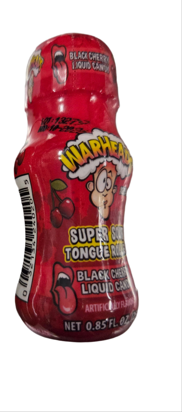 Red Warheads super sour tongue rippers black cherry bottle