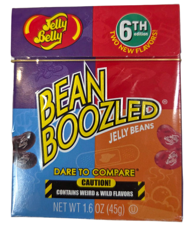 Bean Boozled 6th Edition jelly bean box, 1.6 oz colorful design