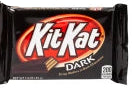 Kit Kat dark chocolate candy bar in glossy black and red wrapper