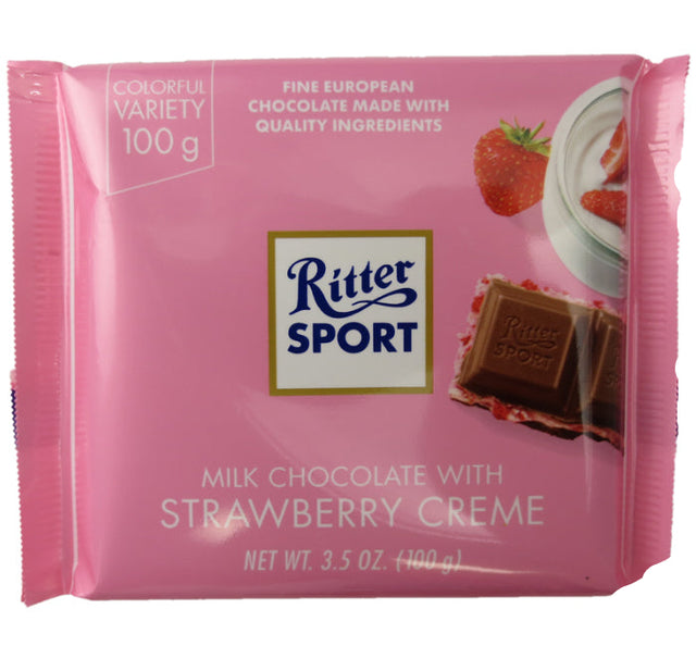 Ritter Sport Milk Chocolate Strawberry Creme Bar
