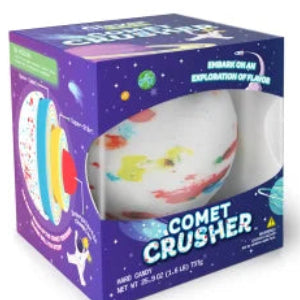 Comet Crusher 4-inch jawbreaker toy in purple packaging with rainbow stars
