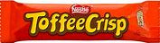 Red and gold Toffee Crisp chocolate bar wrapper with Nestle logo