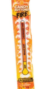 Candy Buttons FIRE! orange yellow flame candy stick in glossy wrapper