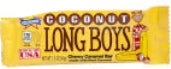Long Boys Coconut Candy Bar in yellow and brown wrapper