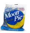 Stacked blue and yellow Moon Pie Blueberry Double Decker candy bars