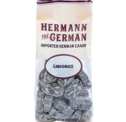 Hermann the German imported licorice drop candy in clear bag