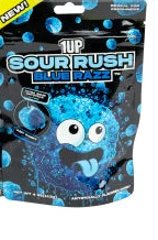 1 Up Sour Rush Blue Razz Juicy Gummy Peg Bag