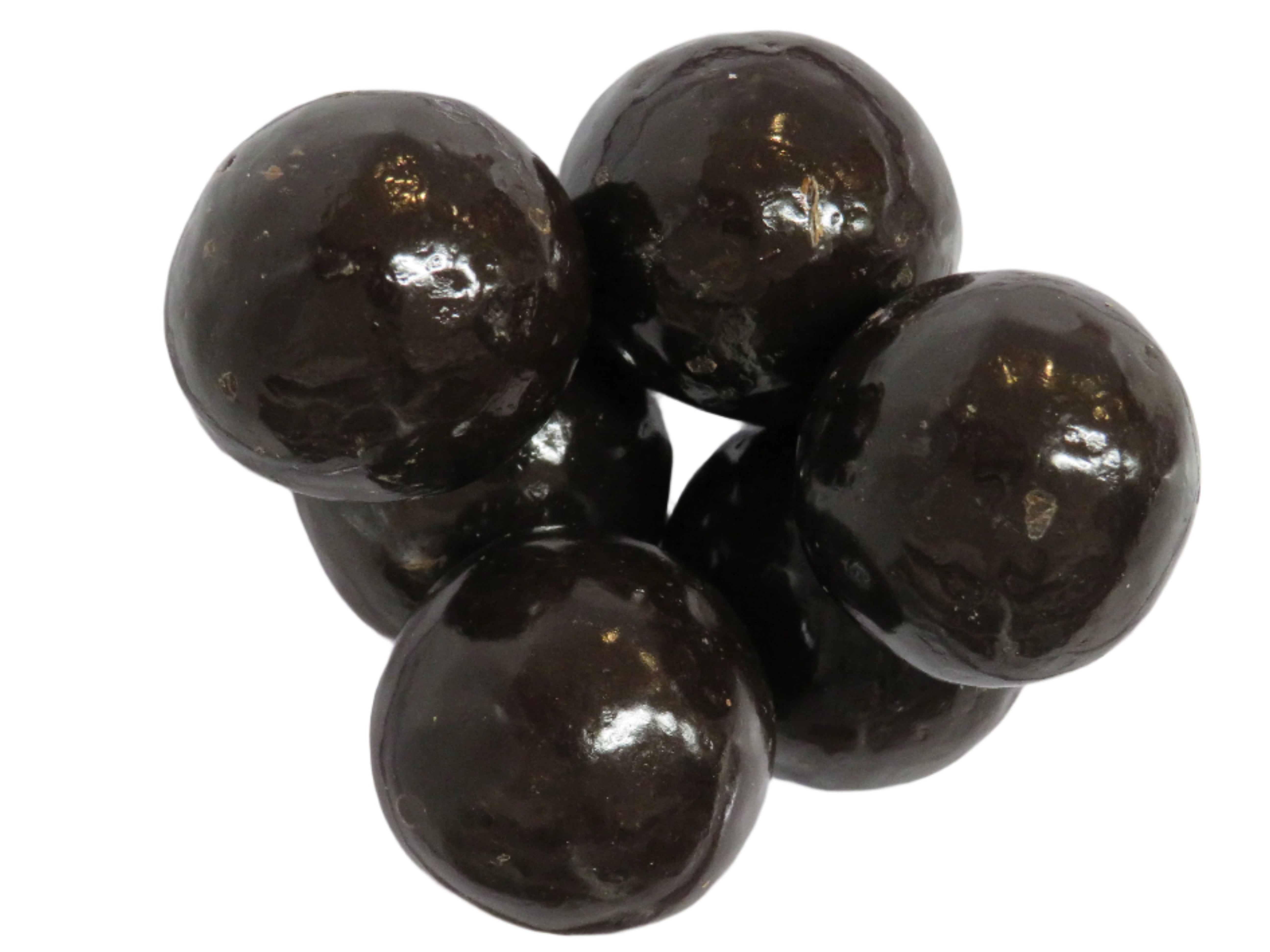 Shiny black Malt Balls Triple Dipped Dark Chocolate candy balls