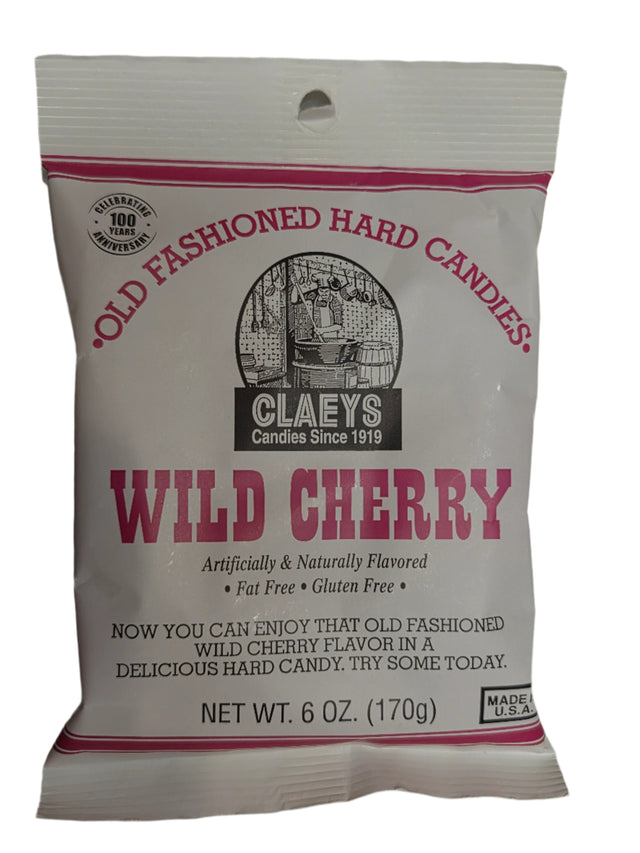 Claeys Wild Cherry Candy Drops 6 oz Peg