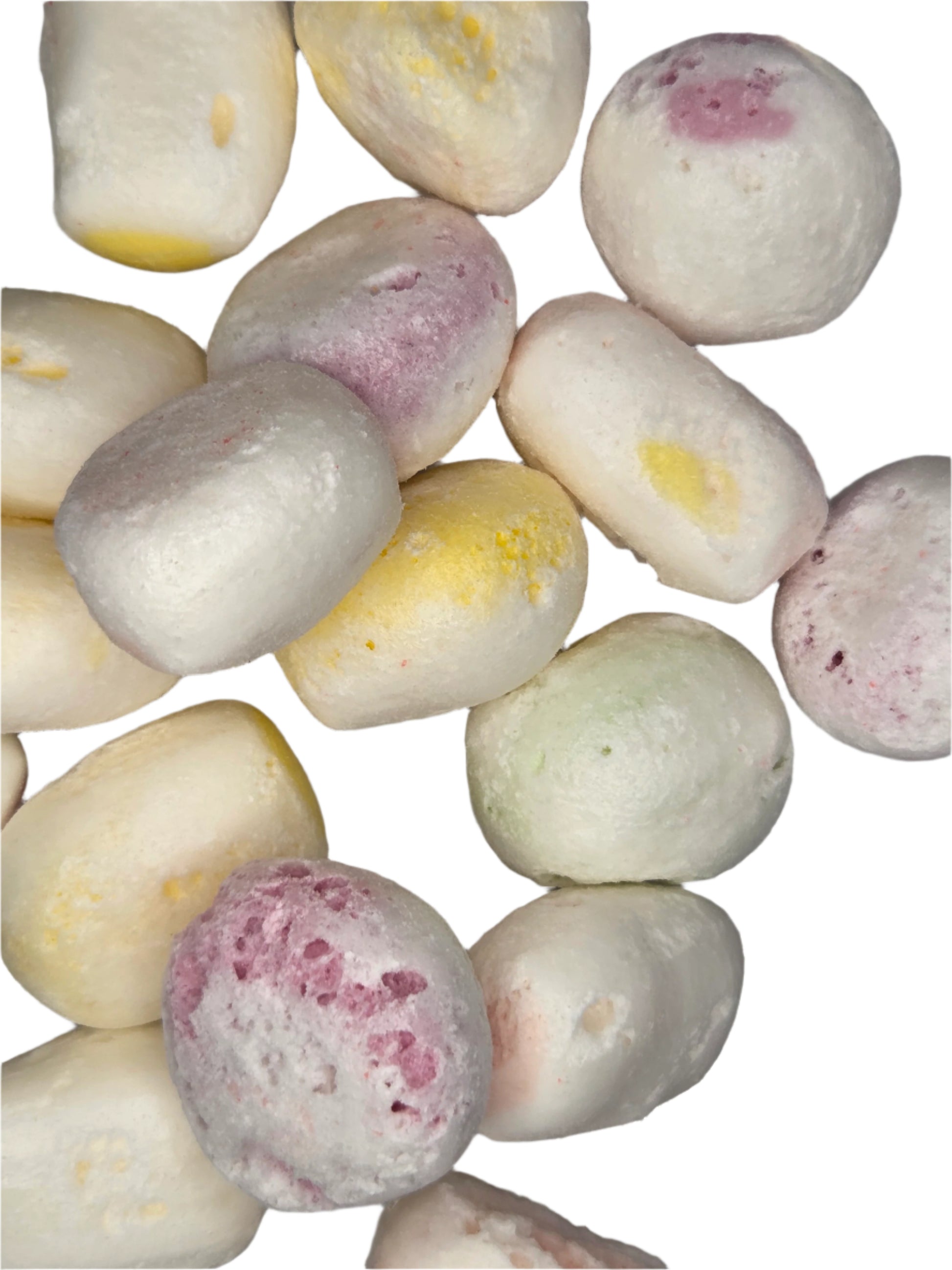 Crazy Bites Hi Chew 3oz: soft pastel pink, yellow, green candies with glossy speckles