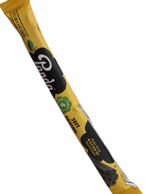 Panda Black Licorice Bar with yellow and black packaged panda soft ice cream stick