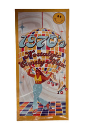 Vibrant 1970s Decade Box with disco ball, roller skates, and retro candies