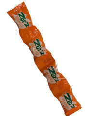 Zotz String Orange Sour Fizzing Candy in glossy orange wrapper