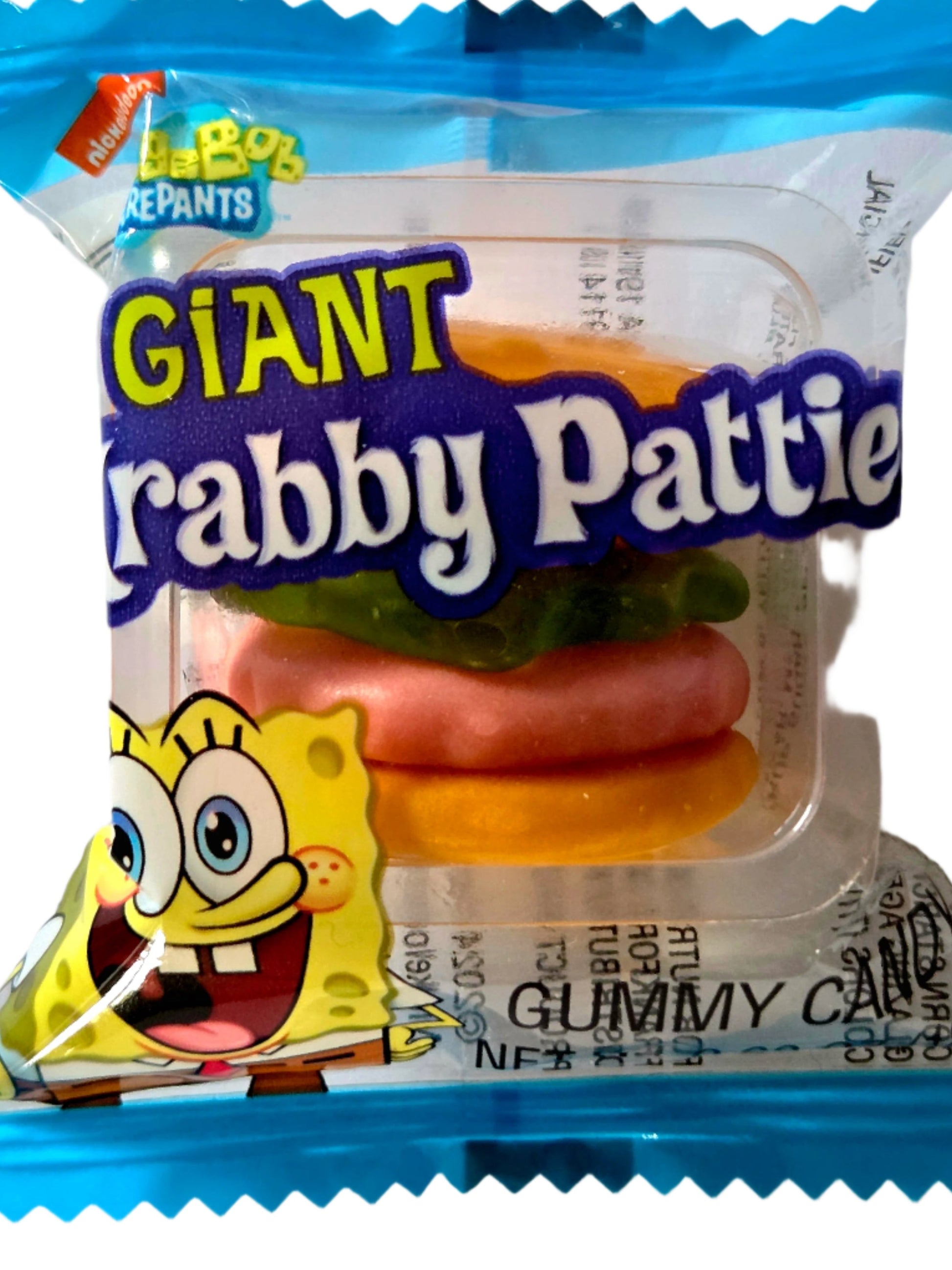 Spongebob Giant Krabby Pattie: colorful transparent gummy burger candy