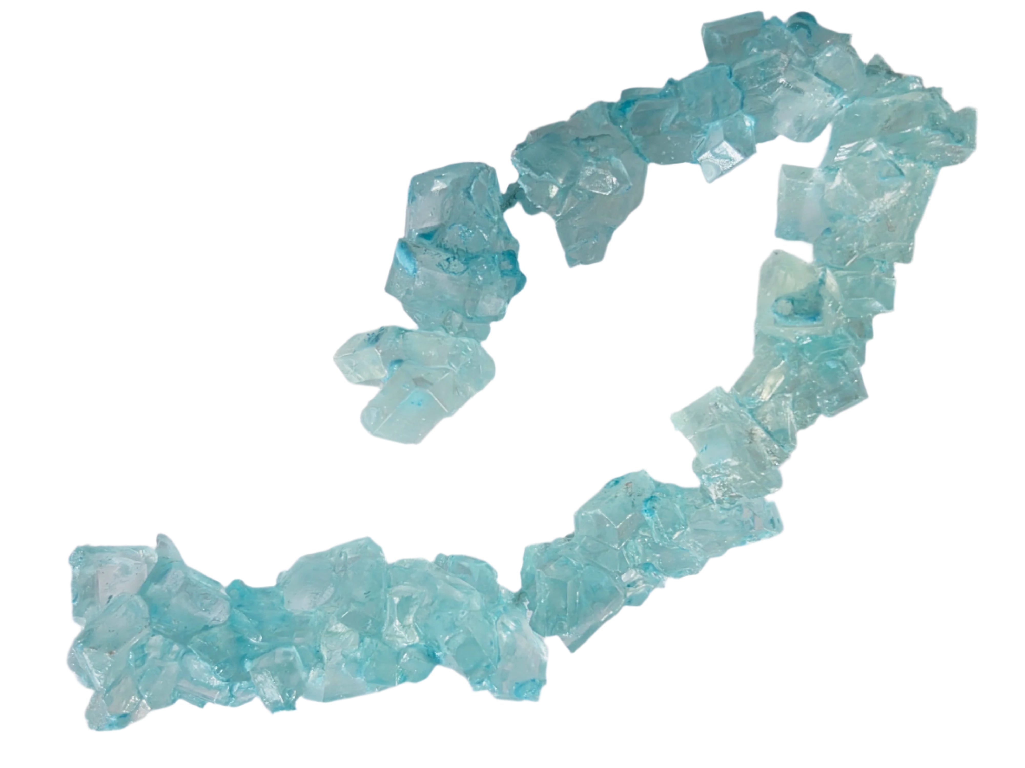 Crystal Strings Cotton Candy light blue transparent crystal gravel necklace