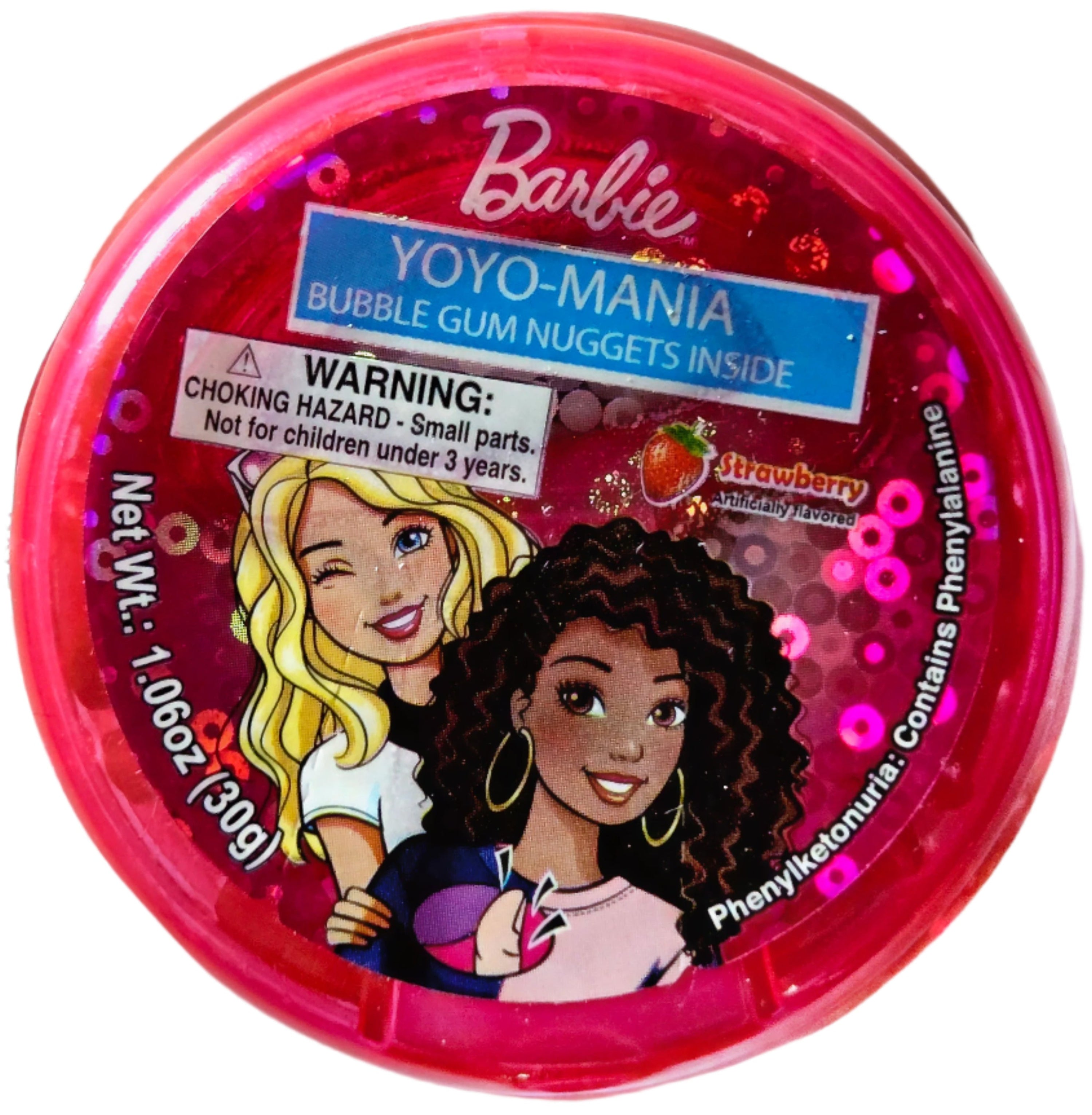 Barbie Yoyo Mania toy with pink strawberry bubble gum nuggets