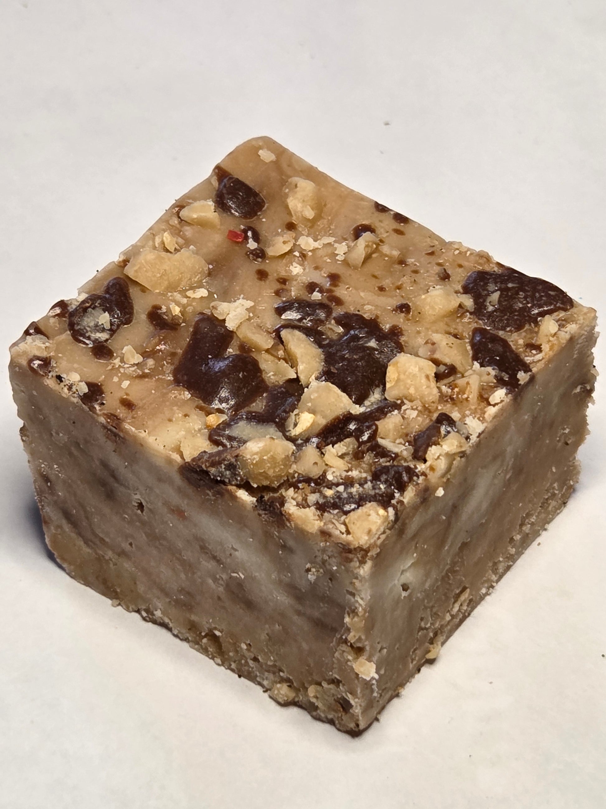 Heath English Toffee Fudge: square chocolate peanut fudge with nuts