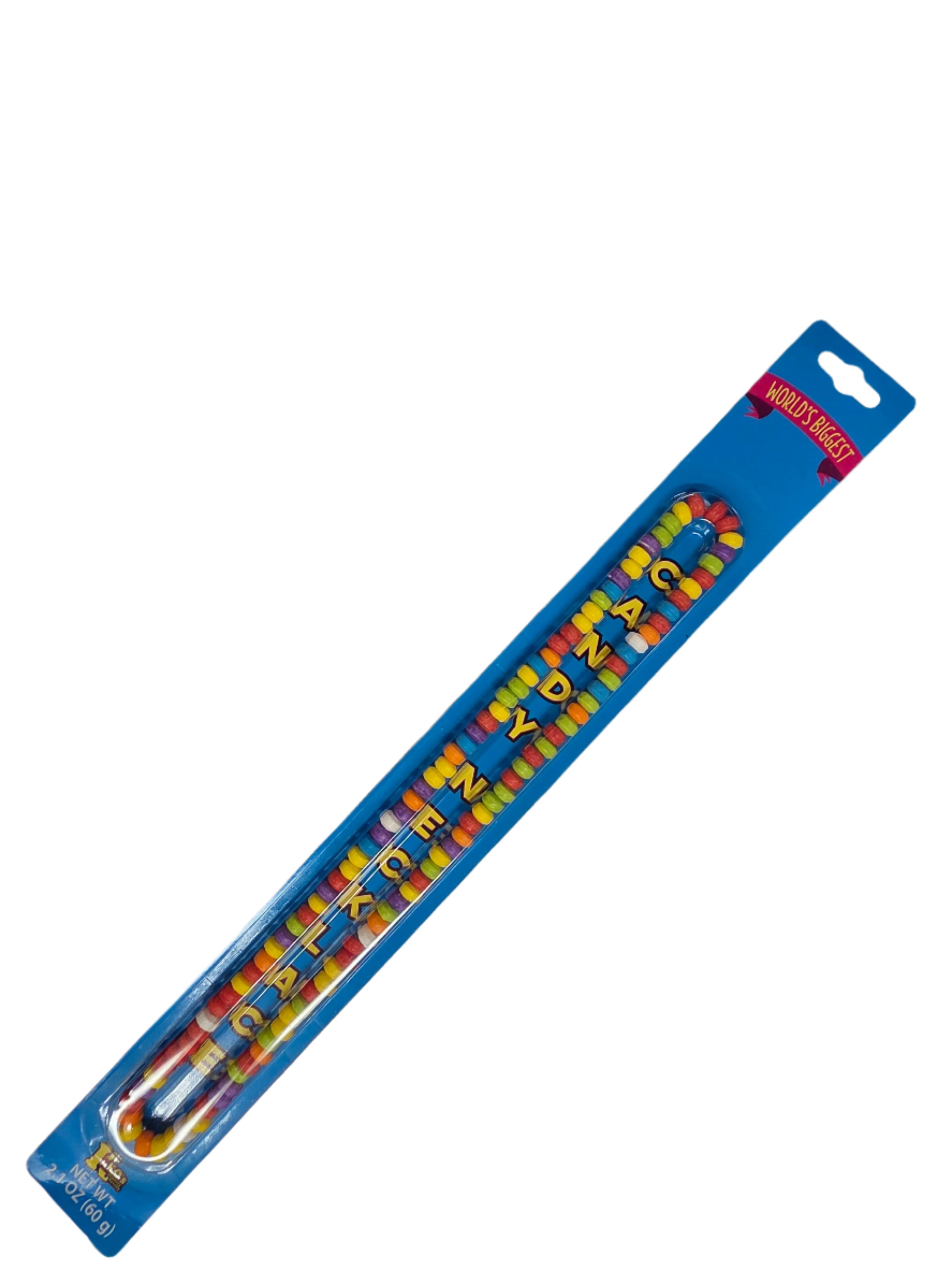 World’s Biggest Candy Necklace with colorful curved hard candies