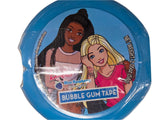 Barbie Bubble Gum Tape in blue circular container with illustrated dolls
