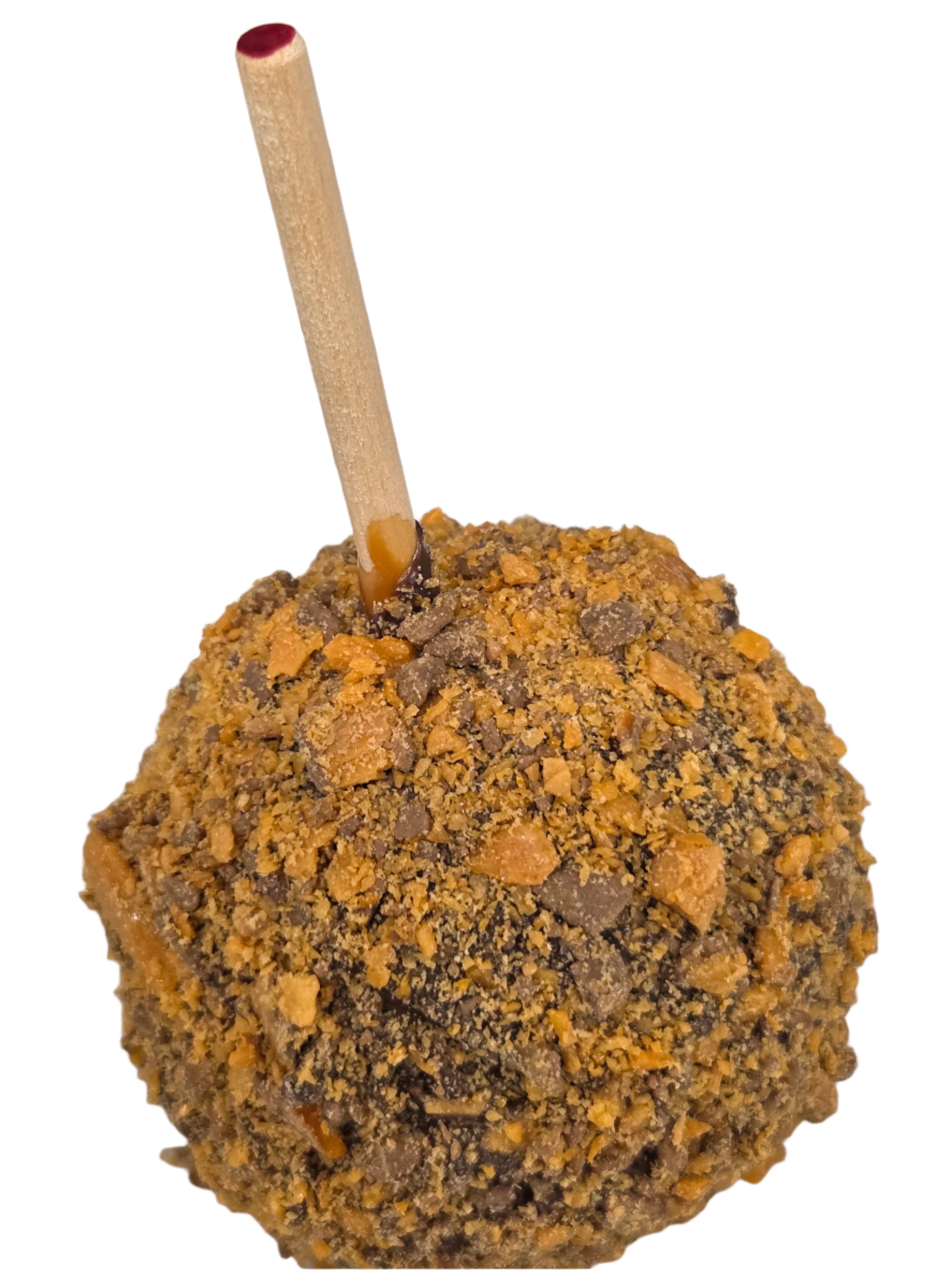 Apple Butterfinger: caramel-coated apple candy with toffee and chocolate bits