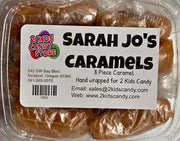 8 Piece Sarah Joes Golden Glossy Caramels in Clear Container