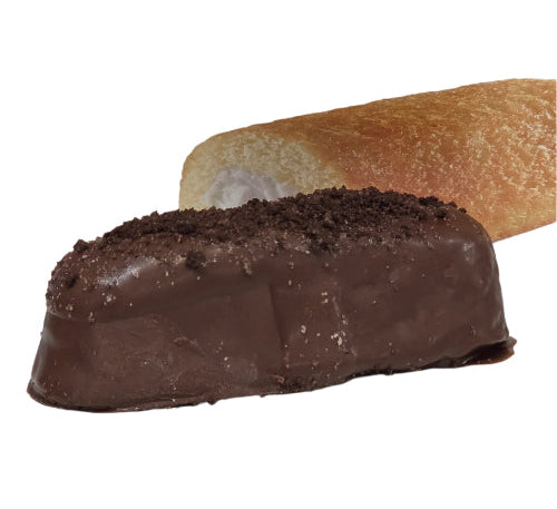 Twinkie Death by Chocolate: dark chocolate-coated pastry with cookie crumbs
