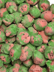 Crazy Bites Taffy Watermelon 2oz: green and pink candy-coated chocolates with black dots