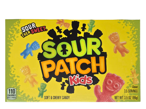 Sour Patch Kids Theater Box with colorful sour gummy candies