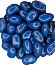 Pile of glossy vibrant Jelly Belly Blueberry jelly beans