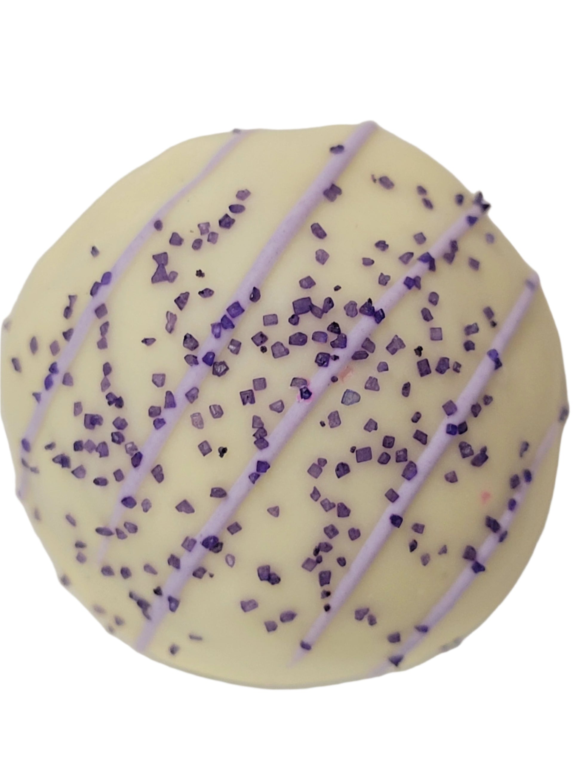 Marionberry Truffle 1.5oz: white chocolate with lavender drizzles