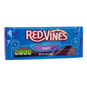 Blue rectangular package of Red Vines Grape Twists licorice candy