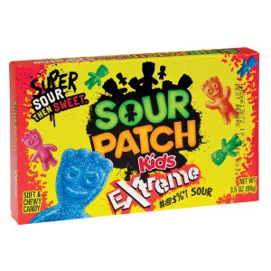 Sour Patch Kids Extreme Theater Box with colorful cartoon gummy figures