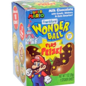 Super Mario Wonder Ball milk chocolate candies with toy and Mario image