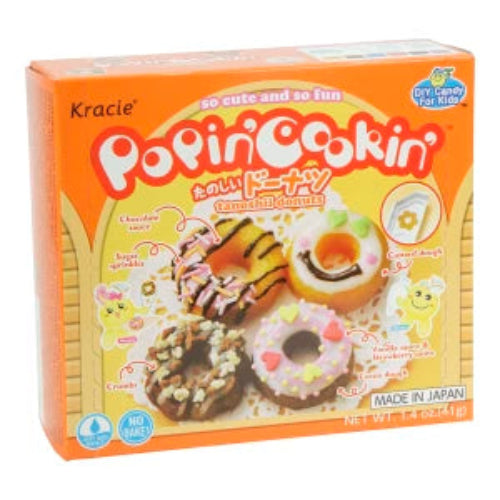 Orange box of Kracie Popin Cookin Tanoshi Donuts candy kit