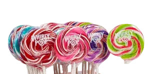 Whirly Pop 1.5 oz assorted colors lollipops in polka-dotted box