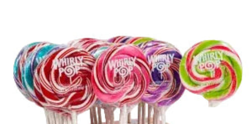 Whirly Pop 1.5 oz assorted colors lollipops in polka-dotted box