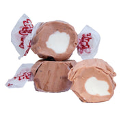 Chocolate-covered marshmallow Taffy Root Beer Float in white paper with red branding