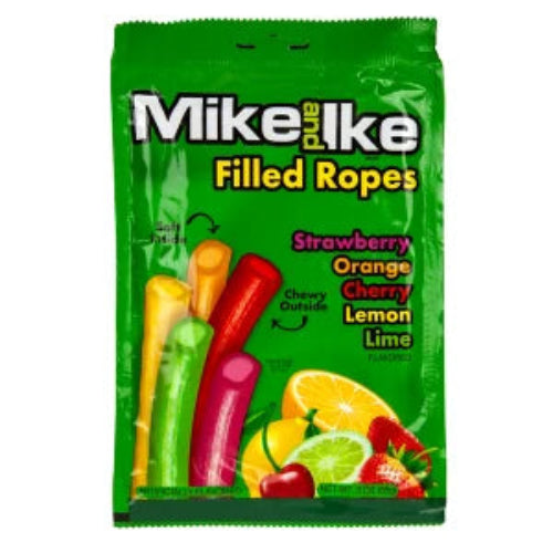Green Mike and Ike Filled Ropes candy package in assorted colors