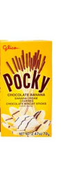 Yellow package of chocolate banana Pocky Sticks 2.47 oz
