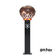 Black Harry Potter PEZ dispenser with cartoonish head, glasses and scarf