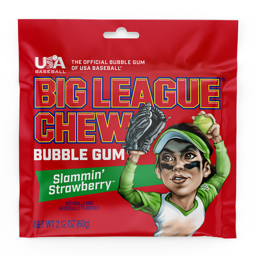 Big League Chew Slamin' Strawberry Bubble Gum