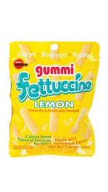 Fettuccine Gummi Lemon Candy Peg Bag
